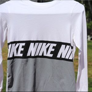 Nike white long sleeve top